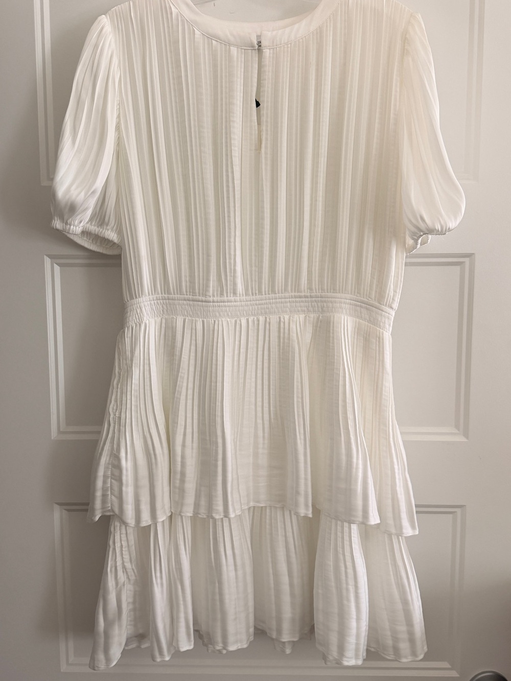 Current Air Ivory Tiered Pleated Mini Dress